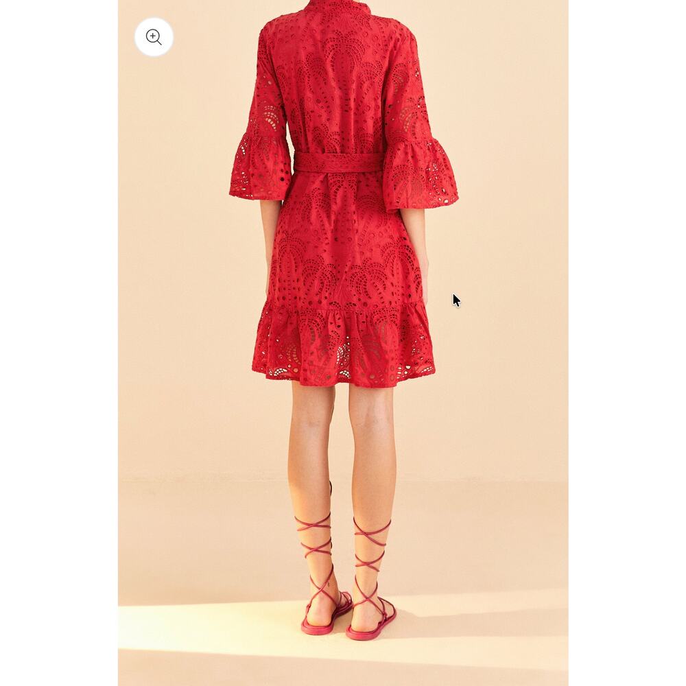 FARM Rio Red Palm Tree Mini Dress - Picture 2 of 5
